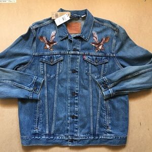 Levis Japanese Eagle Denim Embroidered Jacket NWT